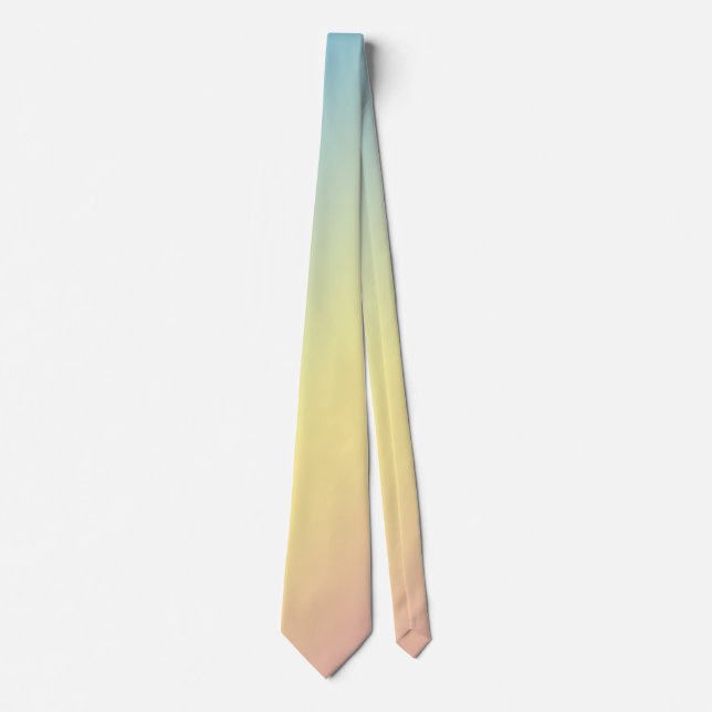 Triple Gradient in Pastel Blue, Yellow and Pink Tie (Front)