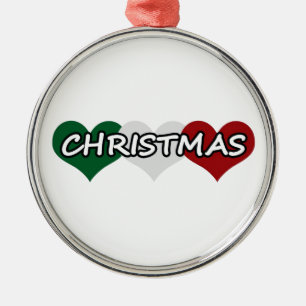 Triple Heart Christmas Metal Tree Decoration