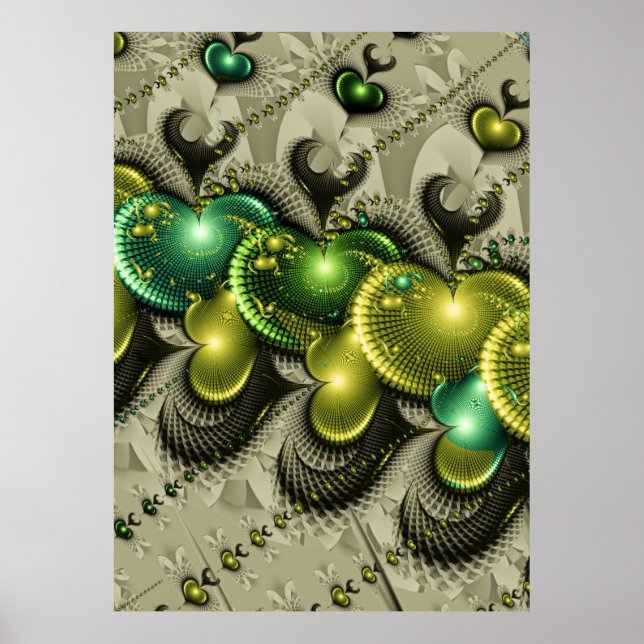 Triple Hearts Pattern Poster (Front)