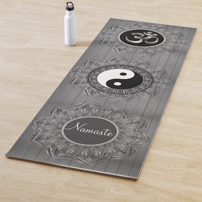 Triple Hexagon Mandalas OM Symbol Yin Yang Namaste Yoga Mat (In Situ)