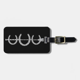 Triple Horse Shoe Luggage Tag BLACK