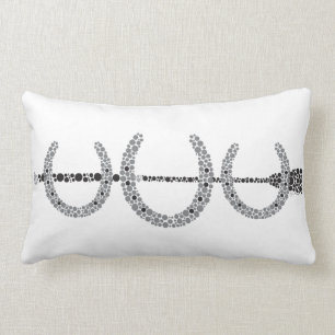 Triple Horse Shoe Throw Pillow WHITE