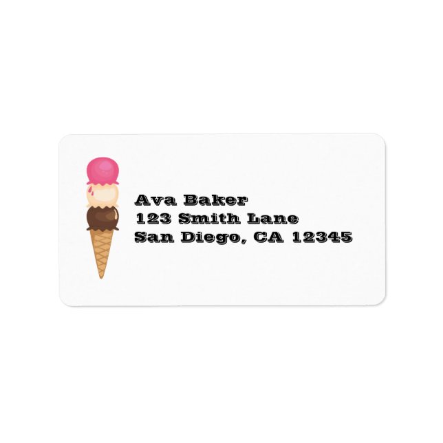 Triple Ice Cream Cone Label (Front)