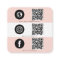 Triple Icon & QR Code Business Social Media Pink