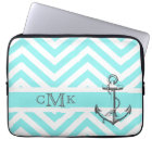 Triple Monogrammed Anchor & Blue Zigzags