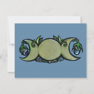 Triple Moon Bloom – Botanical Wiccan Symbol   Postcard