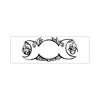 Triple Moon Bloom pagan wiccan symbol moonchild Self-inking Stamp