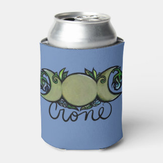 Triple Moon Crone Goddess Pagan Art Can Cooler