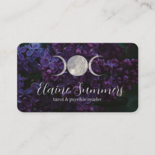 Triple Moon Dark Floral Business Card