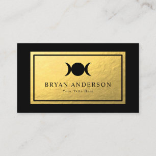 Triple Moon - Faux Gold Foil Business Card