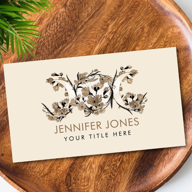 Triple Moon - Goddess - Golden Blossom Business Card (Creator Uploaded)