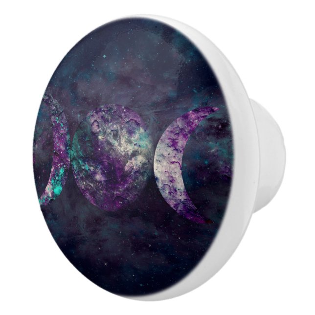Triple Moon Goddess Luna Universe Ceramic Knob (Right)