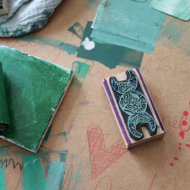 Triple Moon Goddess Symbol Bloom                   Rubber Stamp (Creator Uploaded)