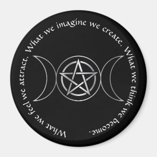 Triple Moon Goddess Wicca Pentacle Magnet