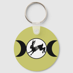Triple Moon Hare Key Ring