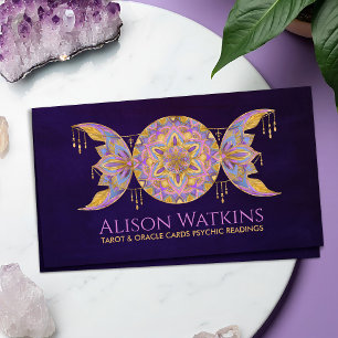 Triple Moon Mandala Ornament Business Card