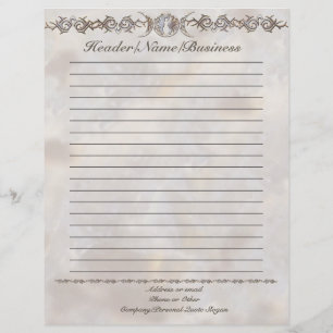 Triple Moon Moonstone Goddess Lined Customized Letterhead