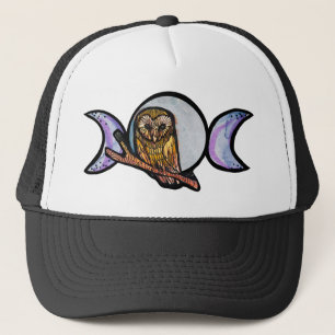 Triple Moon Owl Trucker Hat