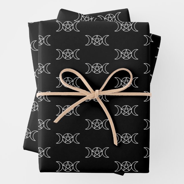 Triple Moon Pentacle  Wrapping Paper Sheet (In situ)