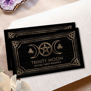 Triple Moon - Pentagram and Triquetra Ornament Business Card