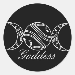 Triple Moon Scrollwork Classic Round Sticker