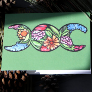 Triple Moon Symbol Bloom Card