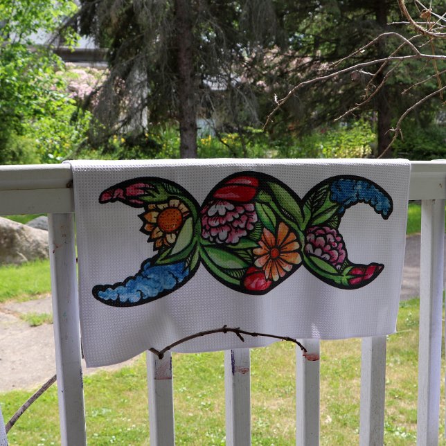 Triple Moon Symbol Garden Bloom                    Tea Towel (Creator Uploaded)