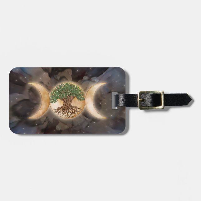 Triple Moon tree of life Luggage Tag (Front Horizontal)