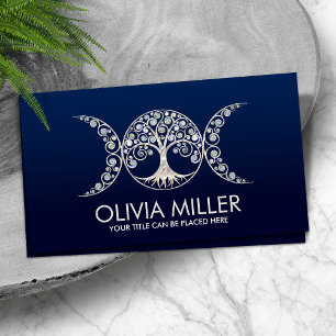 Triple Moon - Tree of life - Moonstone and Pearl Business Card