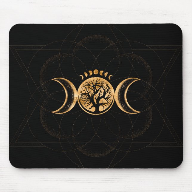 Triple Moon - Tree of life Ornament Mouse Mat (Front)