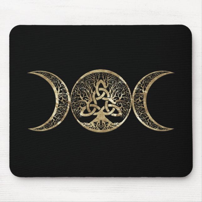 Triple Moon Tree of Life Triquetra Mouse Mat (Front)