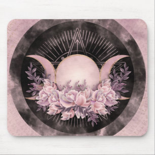 Triple Moon - Triple Goddess -Gentle Floral Mouse Mat
