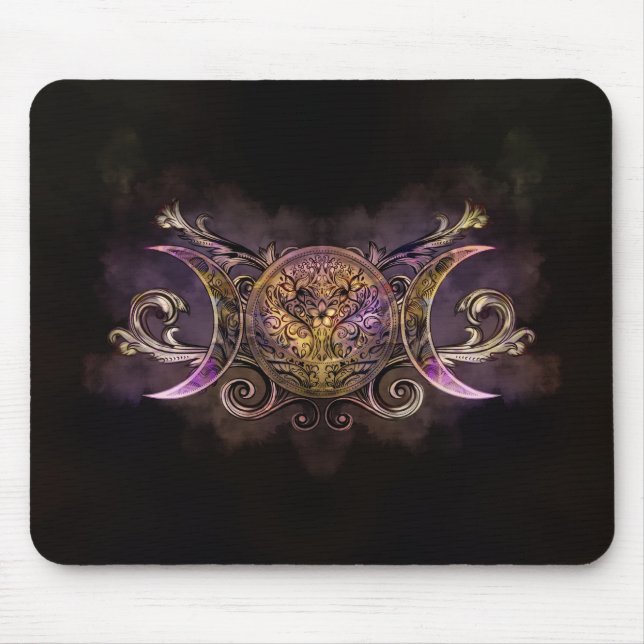 Triple Moon - Triple Goddess -Midnight shimmer Mouse Mat (Front)