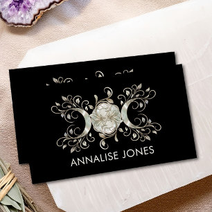Triple Moon - Triple Goddess Mother of Pearl  Business Card