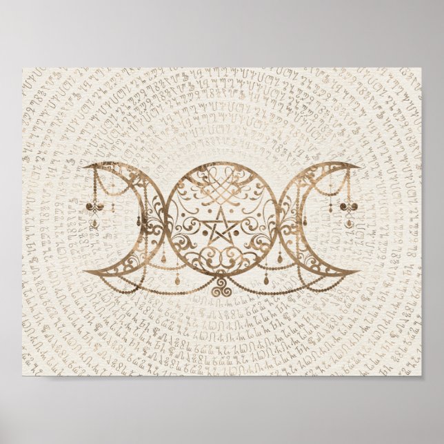 Triple Moon - Triple Goddess Pastel Gold Poster (Front)