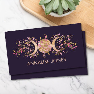 Triple Moon - Triple Goddess Rose Gold Ornament Business Card