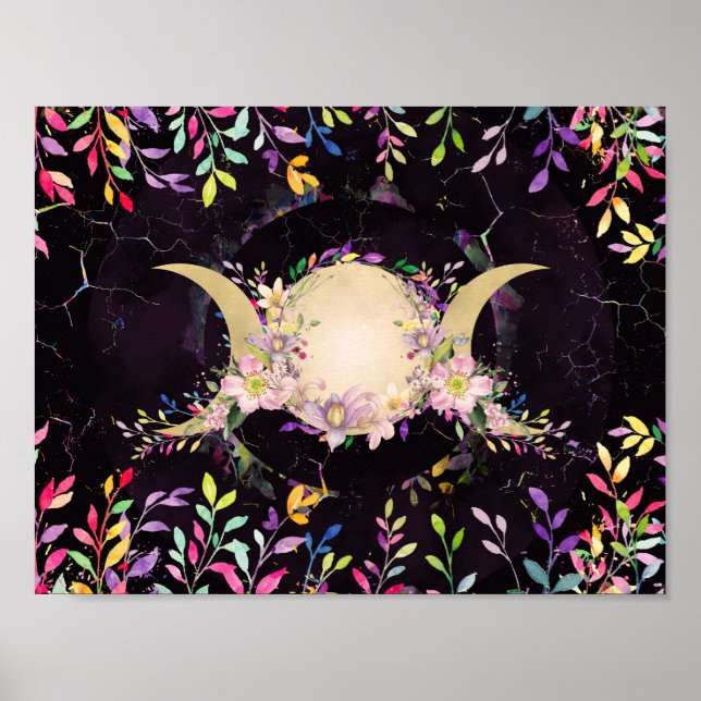 Triple Moon - Triple Goddess- Watercolor Poster (Front)