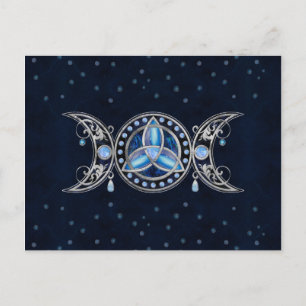 Triple Moon Triquetra Ornament with Moonstone Postcard