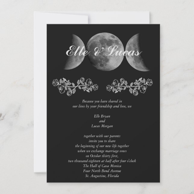 Triple Moon Wedding Invitation (Front)