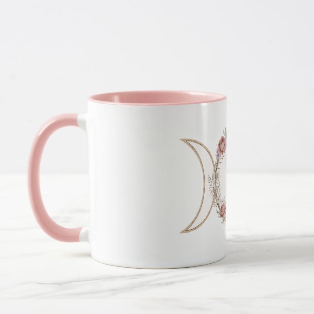 Triple Moon with flowers mug (Left)