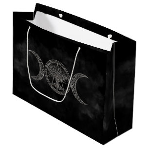 Triple Moon with pentagram and tree of life Large Gift Bag