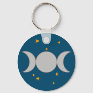 Triple Moon with Stars Keychain