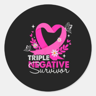 Triple Negative Survivor Breast Cancer Awareness G Classic Round Sticker