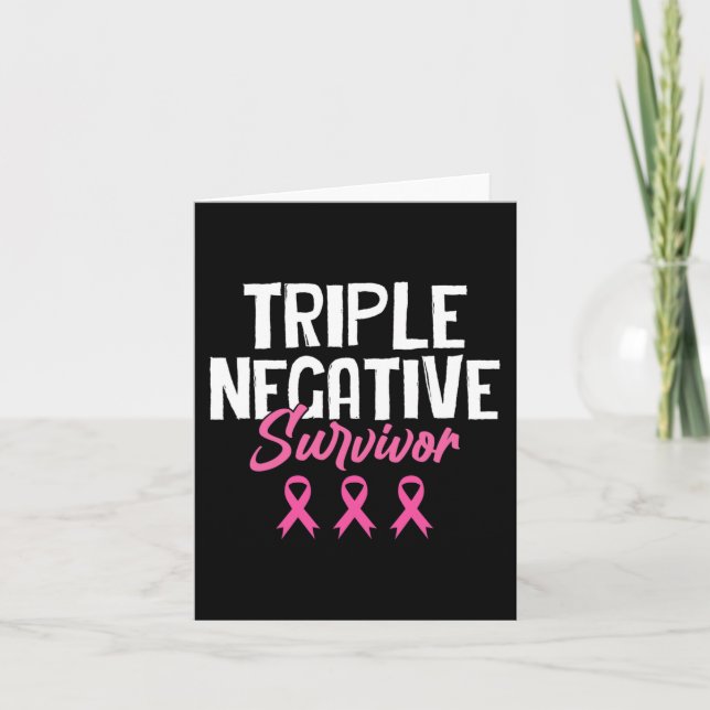 Triple Negative Survivor Breast Cancer Awareness P Card (Front)