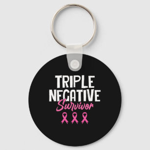 Triple Negative Survivor Breast Cancer Awareness P Key Ring
