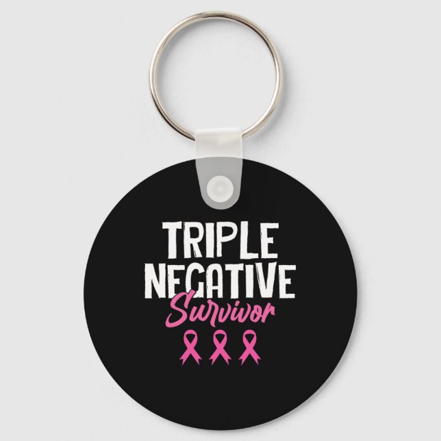 Triple Negative Survivor Breast Cancer Awareness P Key Ring (Front)