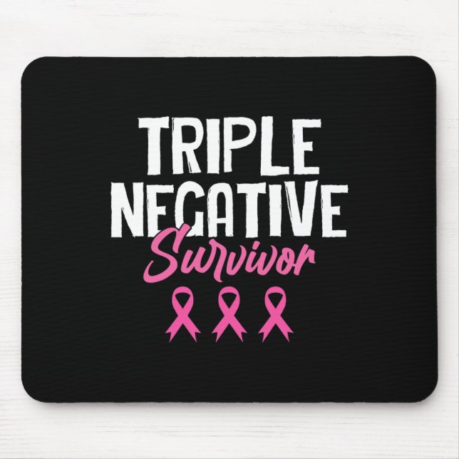 Triple Negative Survivor Breast Cancer Awareness P Mouse Mat (Front)