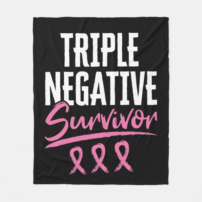 Triple Negative Survivor Breast Cancer TNBC Fleece Blanket (Front)