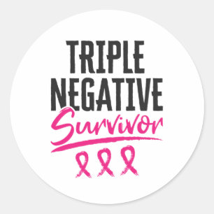 Triple Negative Survivor TNBC Breast Cancer Classic Round Sticker