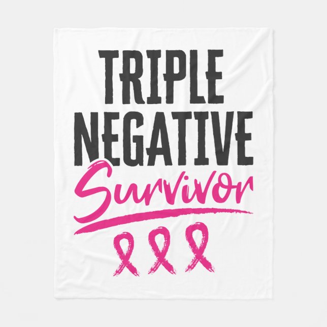 Triple Negative Survivor TNBC Breast Cancer Fleece Blanket (Front)